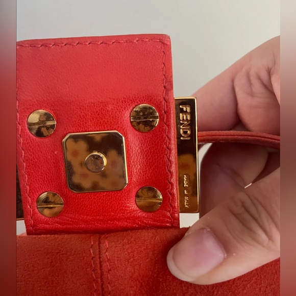 Fendi Mama Baguette Orange Suede Bag w/ Dustbag - Picture 6 of 11